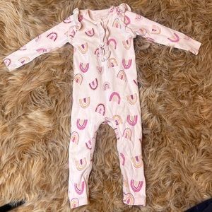 Pink Jessica Simpson rainbow pattern baby pajama